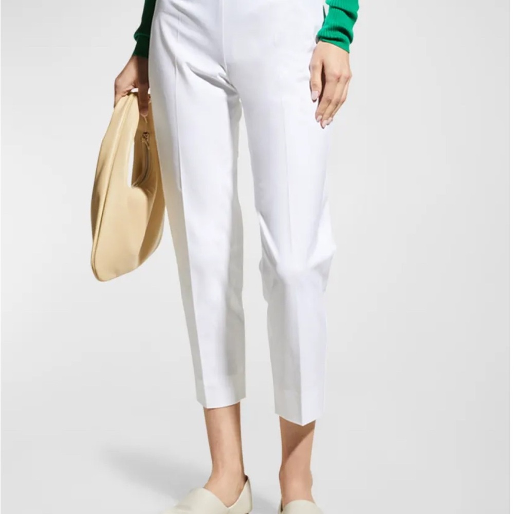 Piazza‎ Sempione Audrey Straight Leg Cotton Cropped Pants, Light Gray XL